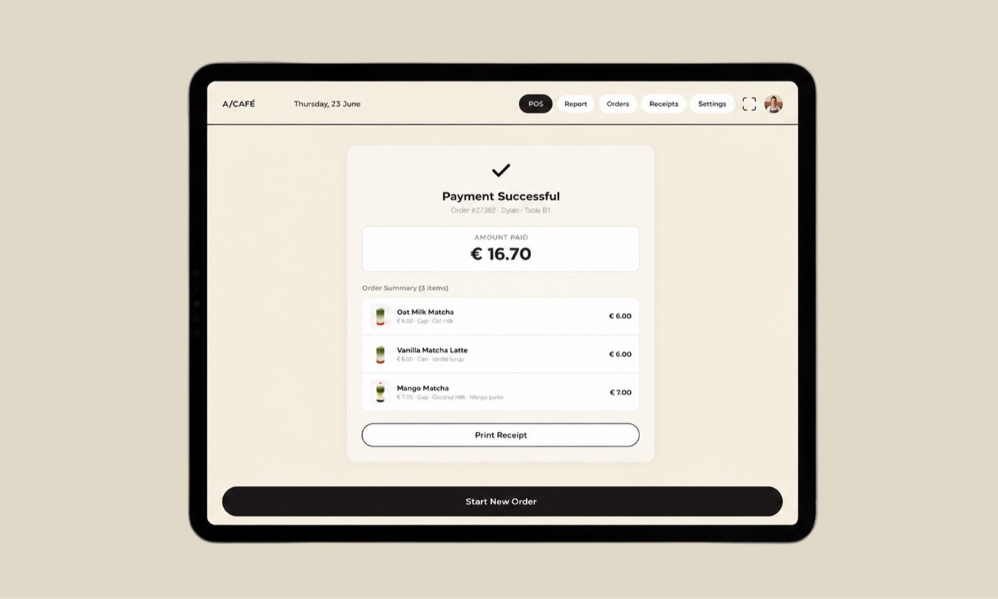 A/Café POS & Kiosk Design, Product Design case study, image 2, DYSIGNS